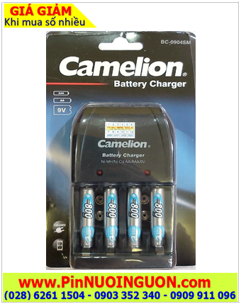 Camelion BC-0904SM; Bộ sạc Camelion BC-0904SM_kèm 4 pin sạc Ansman AAA800mAh 1.2v